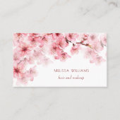 Watercolor Cherry Blossoms QR Code Visitenkarte (Vorderseite)