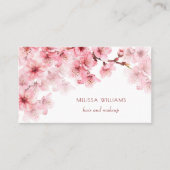 Watercolor Cherry Blossoms QR Code Visitenkarte (Vorderseite)