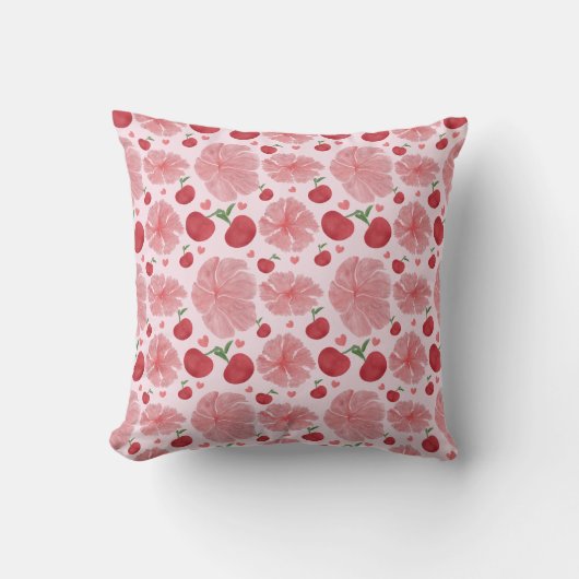 Watercolor Cherry floral pattern  Kissen (Vorderseite)