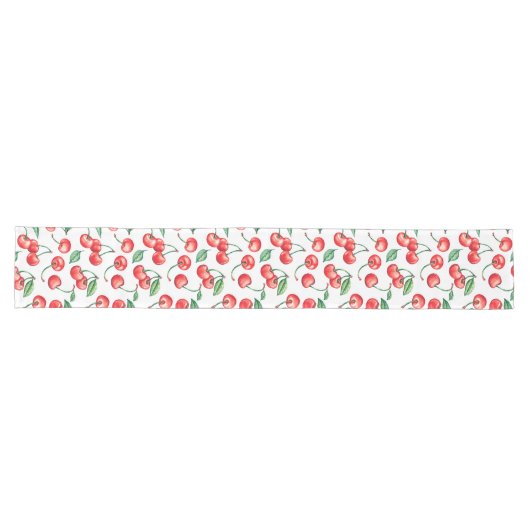 Watercolor Cherry Long Table Runner Großer Tischläufer (Horizontal)