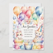 Watercolor Chibi Birthday Einladung (Vorderseite)