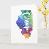 Watercolor Chicago Karte (Gelbe Blume)
