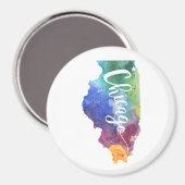 Watercolor Chicago Magnet (Vorderseite/Rückseite)