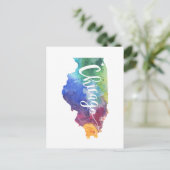 Watercolor Chicago Postkarte (Stehend Vorderseite)