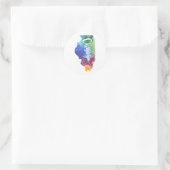 Watercolor Chicago Runder Aufkleber (Tasche)