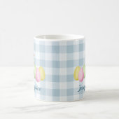 Watercolor Chick And Eggs On Blue With Name Kaffeetasse (Mittel)