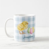 Watercolor Chick And Eggs On Blue With Name Kaffeetasse (Links)