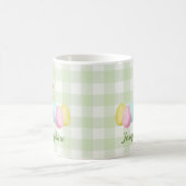 Watercolor Chick And Eggs On Green With Name Kaffeetasse (Mittel)