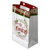 Watercolor Chickadee Birds Frohe Weihnachtsfeier Kleine Geschenktüte (Vorderseite Schrägansicht)