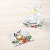 Watercolor Chickadee Rechteckiger Pappuntersetzer (Vor Ort)