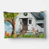 "Watercolor Chicken Coop Print Cut Nähtasche - Nie Zubehörtasche (Rückseite)