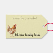 Watercolor Chicken Custom Geschenkanhänger (Vorderseite (Horizontal))
