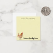 Watercolor Chicken Custom Mitteilungskarte (Vorderseite/Rückseite Beispiel)