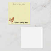 Watercolor Chicken Custom Mitteilungskarte (Vorne/Hinten)