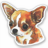 Watercolor Chihuahua Aufkleber (Vorderseite)