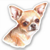 Watercolor Chihuahua Aufkleber (Vorderseite)