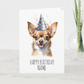 Watercolor Chihuahua Birthday Card Karte (Vorderseite)