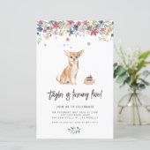 Watercolor Chihuahua Dog Birthday Invitation (Stehend Vorderseite)
