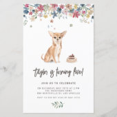 Watercolor Chihuahua Dog Birthday Invitation (Vorderseite)