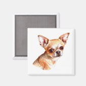 Watercolor Chihuahua Magnet (Vorderseite/Rückseite)