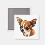 Watercolor Chihuahua Magnet (Vorderseite/Rückseite)