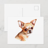 Watercolor Chihuahua Postkarte (Vorne/Hinten)