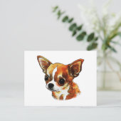 Watercolor Chihuahua Postkarte (Stehend Vorderseite)
