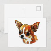 Watercolor Chihuahua Postkarte (Vorne/Hinten)
