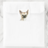 Watercolor Chihuahua Puppy Dog Chiwawa Fur Mama Quadratischer Aufkleber (Tasche)