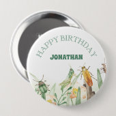 Watercolor Child's Bug Insect Birthday Button (Vorne & Hinten)