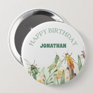 Watercolor Child's Bug Insect Birthday Button