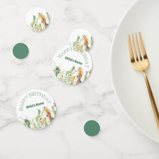 Watercolor Child's Bug Insect Birthday Konfetti (Gruppe)