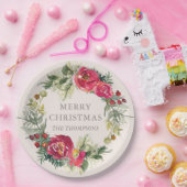 Watercolor Chill Winter Floral Personalisierter Na Pappteller (Party)