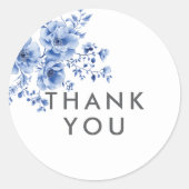 Watercolor Chinoiserie Floral Round Sticker (Vorderseite)