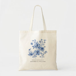 Watercolor Chinoiserie Floral Tote Bag Tragetasche