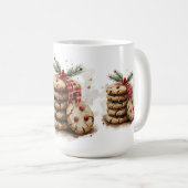 Watercolor Chip Cookies Rotes grünes Weihnachtsfes Kaffeetasse (VorderseiteRechts)