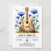 Watercolor Chord Guitar Boy Birthday Einladung (Vorderseite)