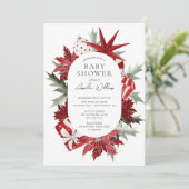 Watercolor Christmas Baby Shower Einladung (Stehend Vorderseite)