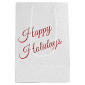 Watercolor Christmas Barn With Snowman Mittlere Geschenktüte (Rückseite)