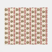 Watercolor Christmas Bells With Red Bows Fleecedecke (Vorderseite (Horizontal))