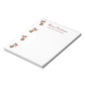 Watercolor Christmas Bells With Red Bows Notizblock (Rotiert)