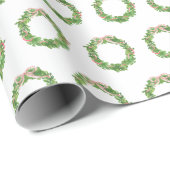 Watercolor Christmas Bow Wreath Geschenkpapier (Rolleneckpunkt)