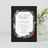 Watercolor Christmas Bridal Shower Einladung (Stehend Vorderseite)