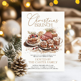 Watercolor Christmas Brunch Party Holiday Rustic Einladung