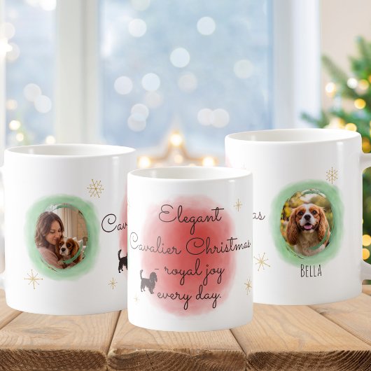 Watercolor Christmas Cavalier – Elegant Festive Kaffeetasse