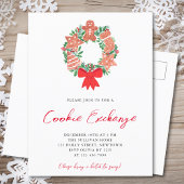 Watercolor Christmas Cookie Exchange Einladungspostkarte