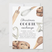 Watercolor Christmas Cookie Exchange Party Einladung (Vorderseite)