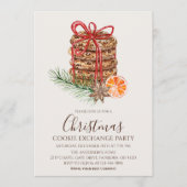 Watercolor Christmas Cookies Exchange Party Einladung (Vorderseite)