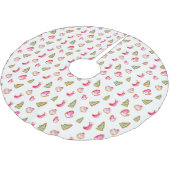 Watercolor Christmas Cookies Holiday Cute Polyester Weihnachtsbaumdecke (Schrägansicht)