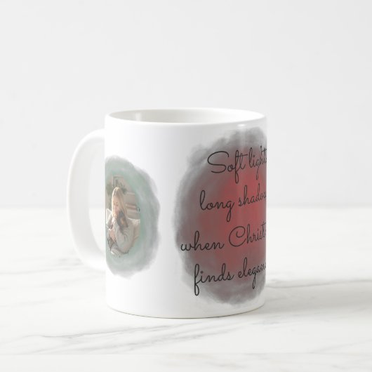 Watercolor Christmas Dachshund – Custom Photo Kaffeetasse (Vorderseite Links)